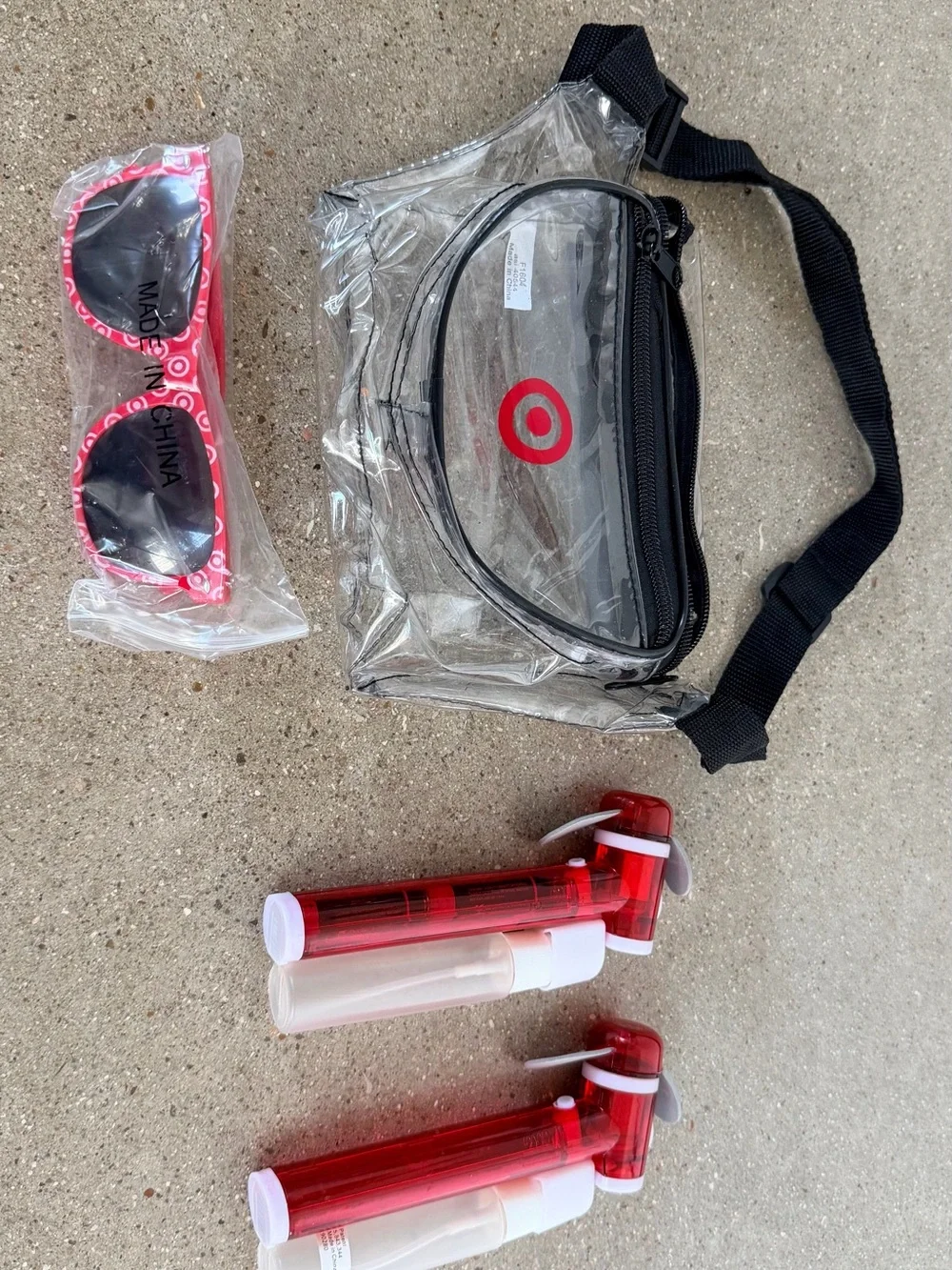 Target Clear Waist Bag with Black Trim and Red Logo